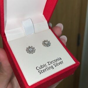 Sterling Silver Cubic Zirconia Stud Earrings